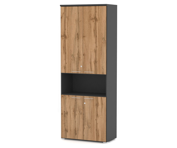 Шкаф широкий высокий + двери с нишей 80x42x210 см Матрикс