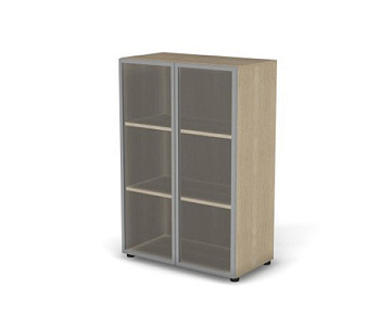 Шкаф широкий средний со стеклом 79x42x119 см Европа