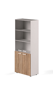 Шкаф закрытый комбинированный со стеклом бр. 80x41x195 см Изи